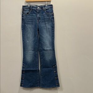 Anthropologie Pilcro Women's Blue Flared High Rise Bootcut Jeans. Size 27.